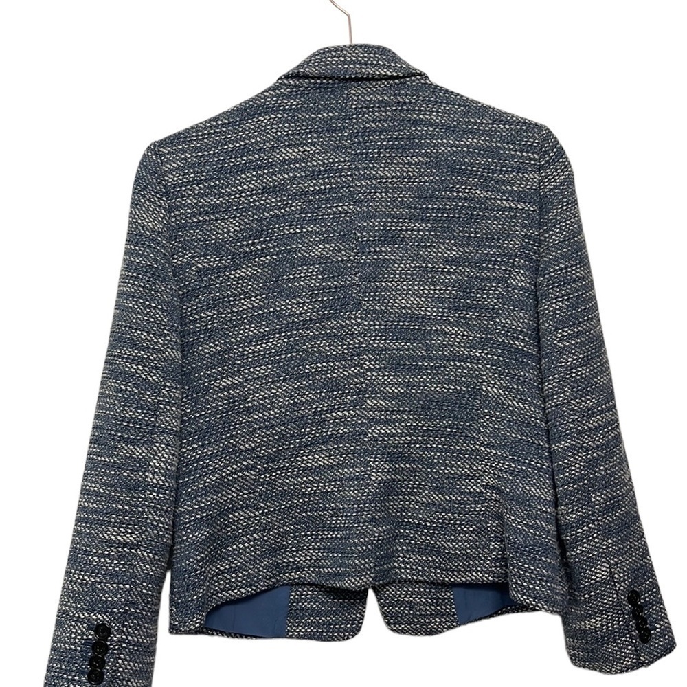 ANN TAYLOR Blue and White Blazer Workwear Size 4 - Picture 7 of 12